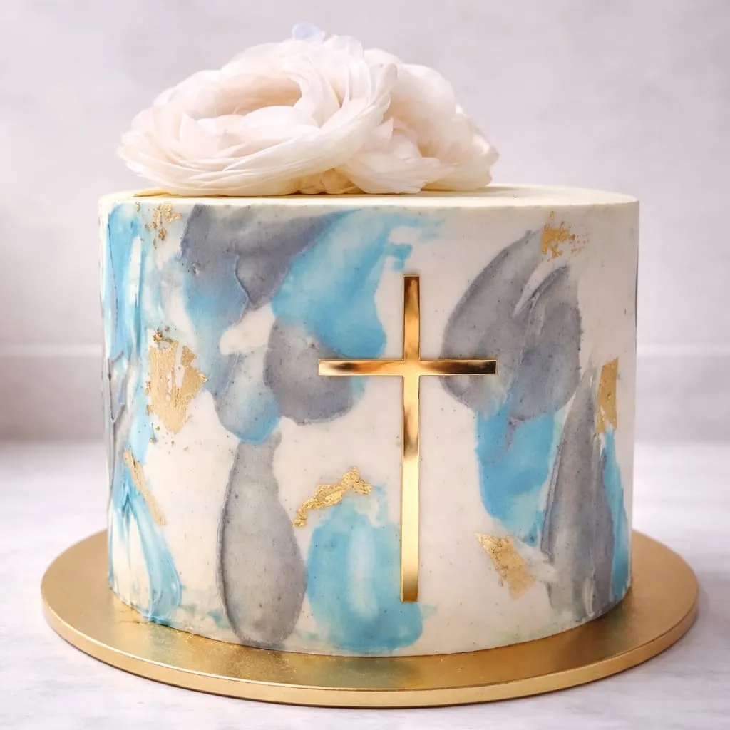 Gâteau baptême avec croix