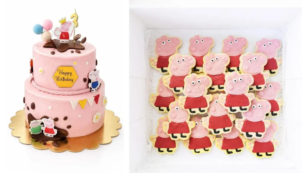 Gâteau et biscuits Peppa Pig personnalisés