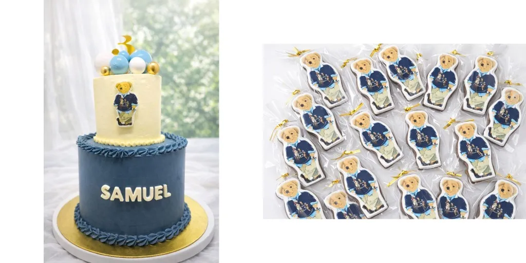 Gâteau et biscuits Polo Bear personnalisés